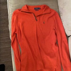 Cotton Quarterzip Orange Polo sweater